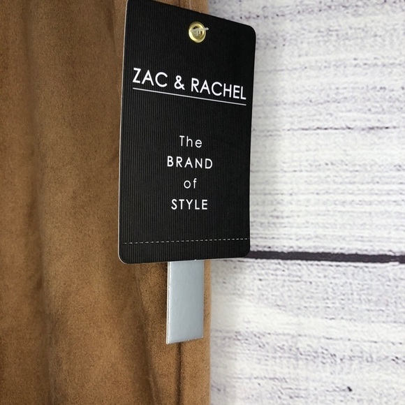 NWT Zac & Rachel Suede Tan Slim Ankle Pant Sz XL - Picture 4 of 7
